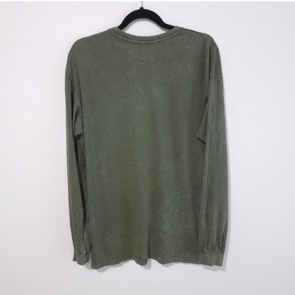 Rick and Morty Men size L Dark Green Graphic print Front and arm Print Longsleve - Picture 2 of 3